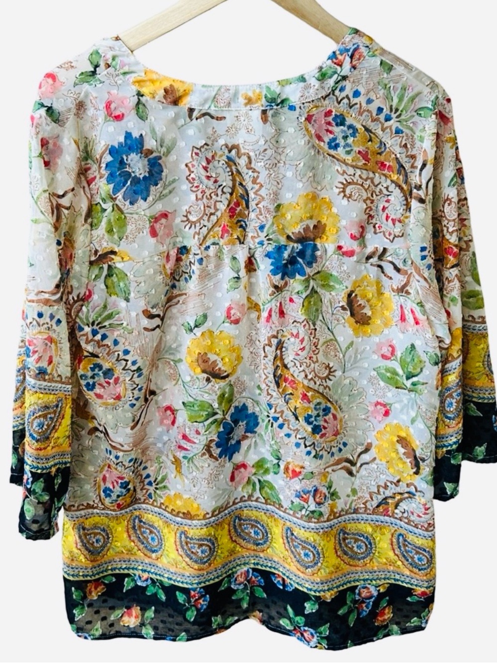 fig and flower 🌼 anthropologie Cream Floral Button-Down Tunic - Picture 8 of 8